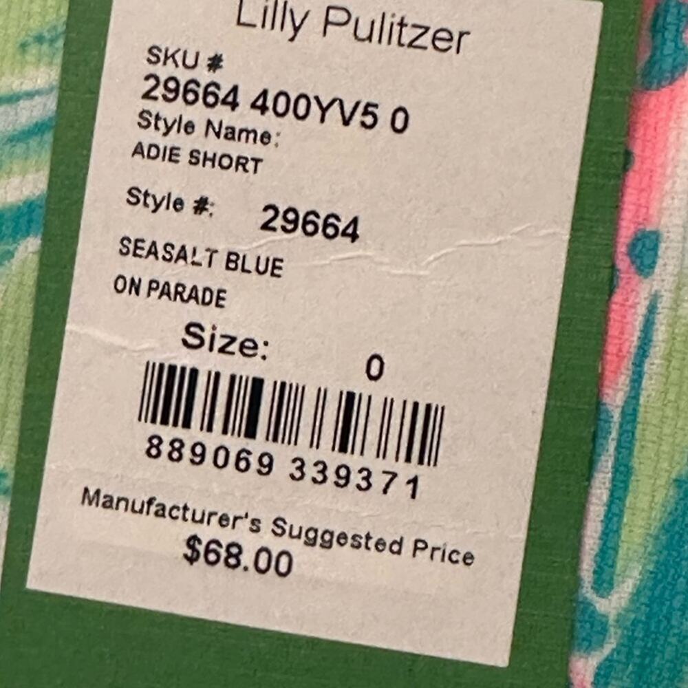 NWT Lilly Pulitzer Adie Short Seasalt Blue On Parade Jungle Zoo Animals Size 0 - Picture 4 of 7